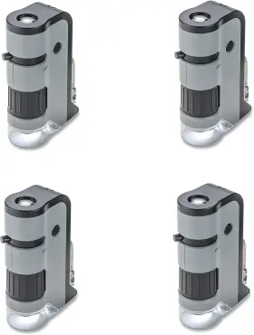 100x-250x Optical Inc Mp-250mu Microflip Led And Uv Lighted Pocket Microscope With Flip Down Slide Ba