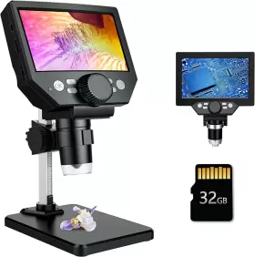 1-1000x Pallipartners 726084678262 Lcd Digital Microscope 4.3 Inch 1080p 10 Megapixels Magnification Zoom