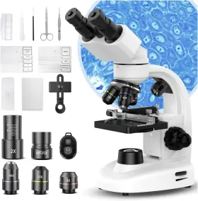 40x-2000x Pallipartners 763367579199 Compound Binocular Led Microscope Bluetooth For Video And Photos