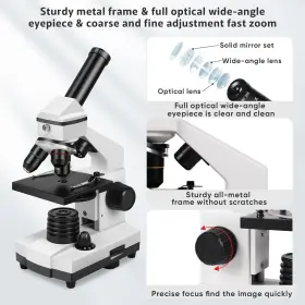 100x-2000x Palobil 726084305106 Microscope For Adults Professional Compound Kids 8-12 #3