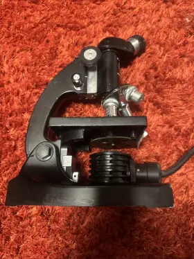 700195 Parco Scientific Vintage Black 3 Magnification Microscope Japan Model # - Works
