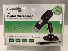 Plugable 649241924562 200x Usb Digital Microscope 2mp Resolution For Windows/mac Tested/works