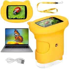 Micros-001 Pofaueo Portable Microscope - 1000x Handheld Pocket 2.4ftft Ips Screen Digi