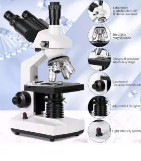 40x-5000x Poothoh Smx9543 Trinocular Compound Microscope Magnification Mechanical Loading Sta