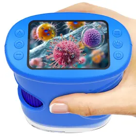 Microscope382 Pozifu 1000x Handheld Microscope For Kids Pocket Digital Blue