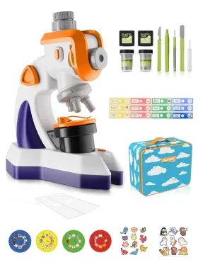 Cwxy-x-84-eu Qunse Microscope For Kids 100x-1200x Multifunctional Projector - Beginne
