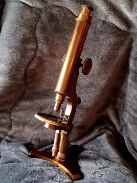 10230 R J Beck London & Phadelphia Antique Brass Rare Collectable Microscope Model #10230 Pictured
