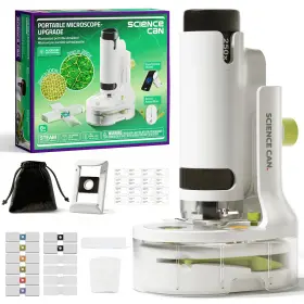1601282024ig0002 Science Can Pocket Microscope For Kids 100x-250x Portable Handheld Microscopes With 8pcs
