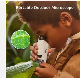 3x1-micros Science Can Microscope Kit 60x-120x Stem Kids 8-12 Educational Toy Mobile Adapter
