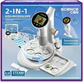 Sc-160291 Science Can Microscope For Kids 2-in-1 Handheld With 2.5 Inch Hd