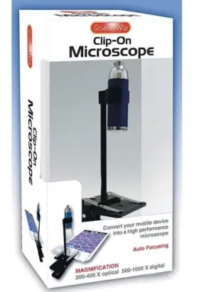 Science Wiz 630227040017 Microscope Clip On To Mobile Phone Portable Powerful
