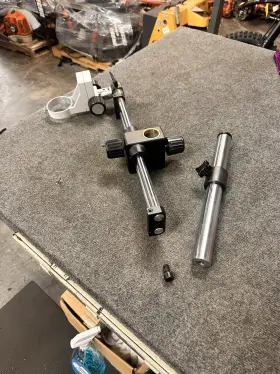 X0x00x Scienscope 21 Inch Double Boom Microscope 15 Upright Nikon Focus Arm