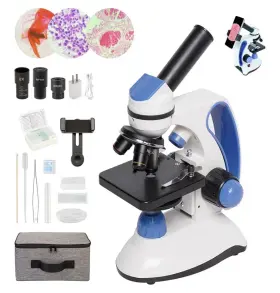 40x-2000x Sedumic Xsp-113 Microscope For Kids Stedunts Magnification 3 Eyepieces White/blue