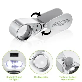 You-seewey-4 Seewey 4 Pcs 40x Metal Jewelers Loupe Magnifier With Light Illuminated Led Magnify Inch #3