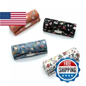 B07cvtr4t2 Senseyo 4 Pcs Floral Lipstick Case Holder With Mirror Cosmetic Storage Bag
