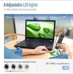 50x-1000x Skybasic 653334415516 Wireless Digital Microscope Magnification Wifi Portable #3
