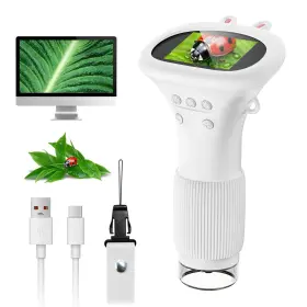 Sk-372-w-ca-jp Skybasic Microscope For Kids 2 Inch Ips Screen 1000x Handheld Digital White