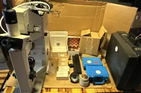 0047-774 Spectra Tech Ir-plan Advantage Microscope With Lots Of Extras Tested Read