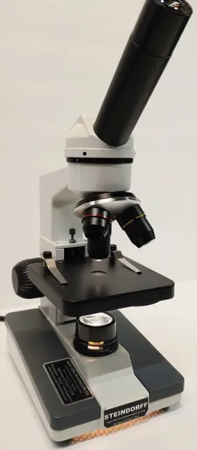 0805481 Steindorff Monocular Compound Microscope 4x 10x 40x Eyepiece Excellent