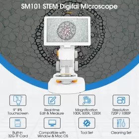 F9385a Svbony Sm101 1080p Digital Microscope 9ftft Ips Touchscreen For Stem Education #2
