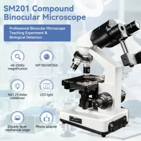 40-2500x Svbony F9388a Sm201 Compound Binocular Microscope For Biological Testing #2