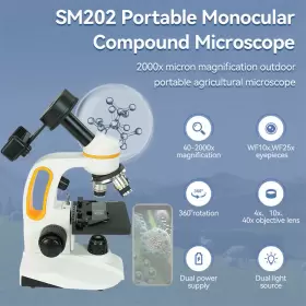 40-2000x Svbony F9391a Sm202 Compound Monocular Microscope For Biological Observation #2