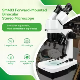 20x-80x Svbony F9392a Sm403 Binocular Stereo Microscope Dual Illumination For Repair #2