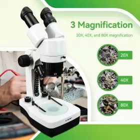 20x-80x Svbony F9392a Sm403 Binocular Stereo Microscope Dual Illumination For Repair #3