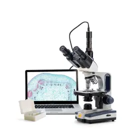 12451trinocular Swift 40x-2500x Trinocular Compound Lab Microscope With 3mp Camera And Slides