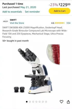40x-2500x Swift Bf13011 Sw380b Siedentopf Head Research-grade Binocular Microscope