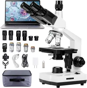 Sw320t-ep2m Swift Sw320t Trinocular Microscope 40x-5000x Metal Body With Camera And Case New