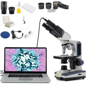 Sw350b-ec5r-5pbc Swift Digital Binocular Compound Microscope 40x-2500x With 5mp Usb Camera Two-lay