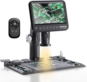 Szjms 797447962991 7 Inch Digital Microscope With Soldering Station Parfocal Lens Ips Touch Screen
