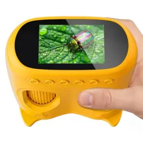 Inskam387 Temodu 2-in-1 Kids Microscope Telescope 2.0 Inch 1000x Digital Yellow