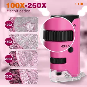 Dl-y2240-a Tencco 100x-250x Mini Pocket Microscope For Kids Adults Protable Handheld Microscop #2