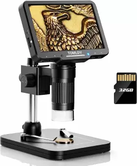Tomlov 973692199601 5 Lcd Digital Microscope 1080p Coin Magnifier Record Photo/video 32gb
