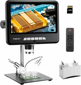 Dm402-pro Tomlov 10 Inch Digital Magnifier Flexible Armsoldering Microscope Electronic Repair #3