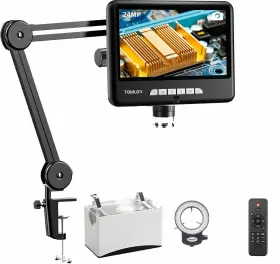Dm402-pro Tomlov 10 Inch Digital Magnifier Flexible Armsoldering Microscope Electronic Repair