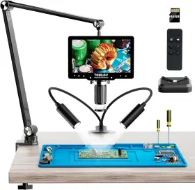 Dm501s Tomlov 2k Flexible Arm 7 Inch Lcd Digital Microscope Coin 2000x