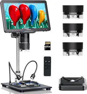 Tril110 Tomlov 2500x Hdmi Digital Microscope 10 Inch Screen 2000x For Adults Coins