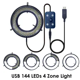 Upwtkim 760627119324 Microscope Light Led Ring Illuminator Usb 144 Leds With 4 Lighting Z #2