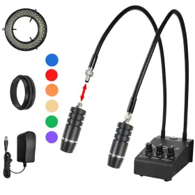Upwtkim 762730306066 Microscope Light 6w 6500k Dual Gooseneck Spotlight With Adjustable Lights Mic