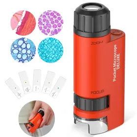 60x-120x Uscamel P115514 Mini Microscope For Kids Pocket Led Light Handheld Small Li
