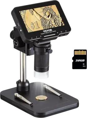 1000x Vevor 107cs 4.3 Inch Lcd Digital Microscope For Adults Kids Coin 50x - M