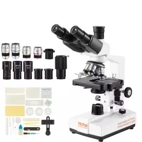 5000x Vevor 445024797759 Compound Trinocular Microscope 40x To Magnification La