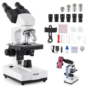 Xsp-36-1000 Vevor Binocular Compound Microscope Kit 40-5000x Dual Stage Two Set Of Eyepieces
