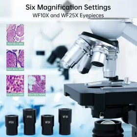 40x-2500x Vipih I060-a003 Binocular Compound Microscope For Kids Adult With Slides Set T5 #2