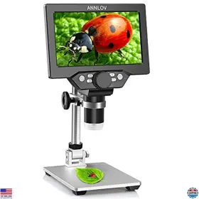B089b3krzh Visit The Annlov Store 7 Inch Lcd Digital Microscope 1200x Magnification 12mp Camera With Metal Stand