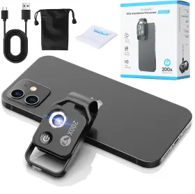 Vize Store 744110206517 Phone Microscope With Cpl Lens/led Light Nano Zoom 200x Pocket