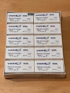 48382-128 Vwr Case Of 10 Micro Cover Glasses Rectangular No. 2 22x50mm Cat